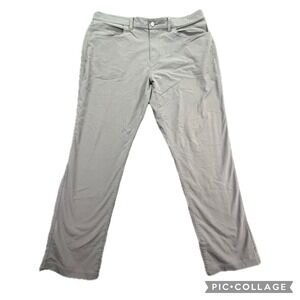 Tailored Men's Gray Chino Pants Flat Front Size 38x32 Relaxed‎ Fit